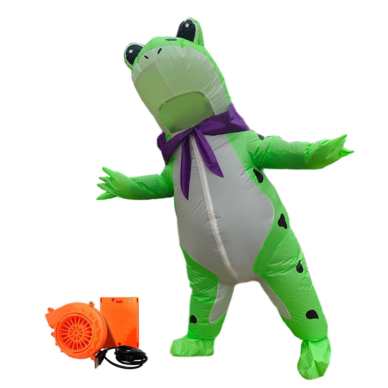 Frog Inflatable Costume Durable Soft Cosplay Outside Cosplay Suit Portable Frog Outfit for Halloween Festival Masquerade Decoration