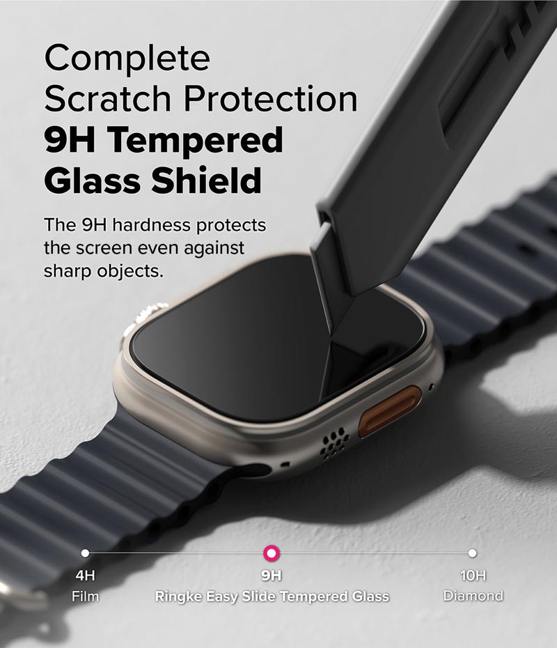 Bộ 2 dán cường lực Apple Watch Ultra 2/1 RINGKE Easy Slide Tempered Glass - Hàng Chính Hãng