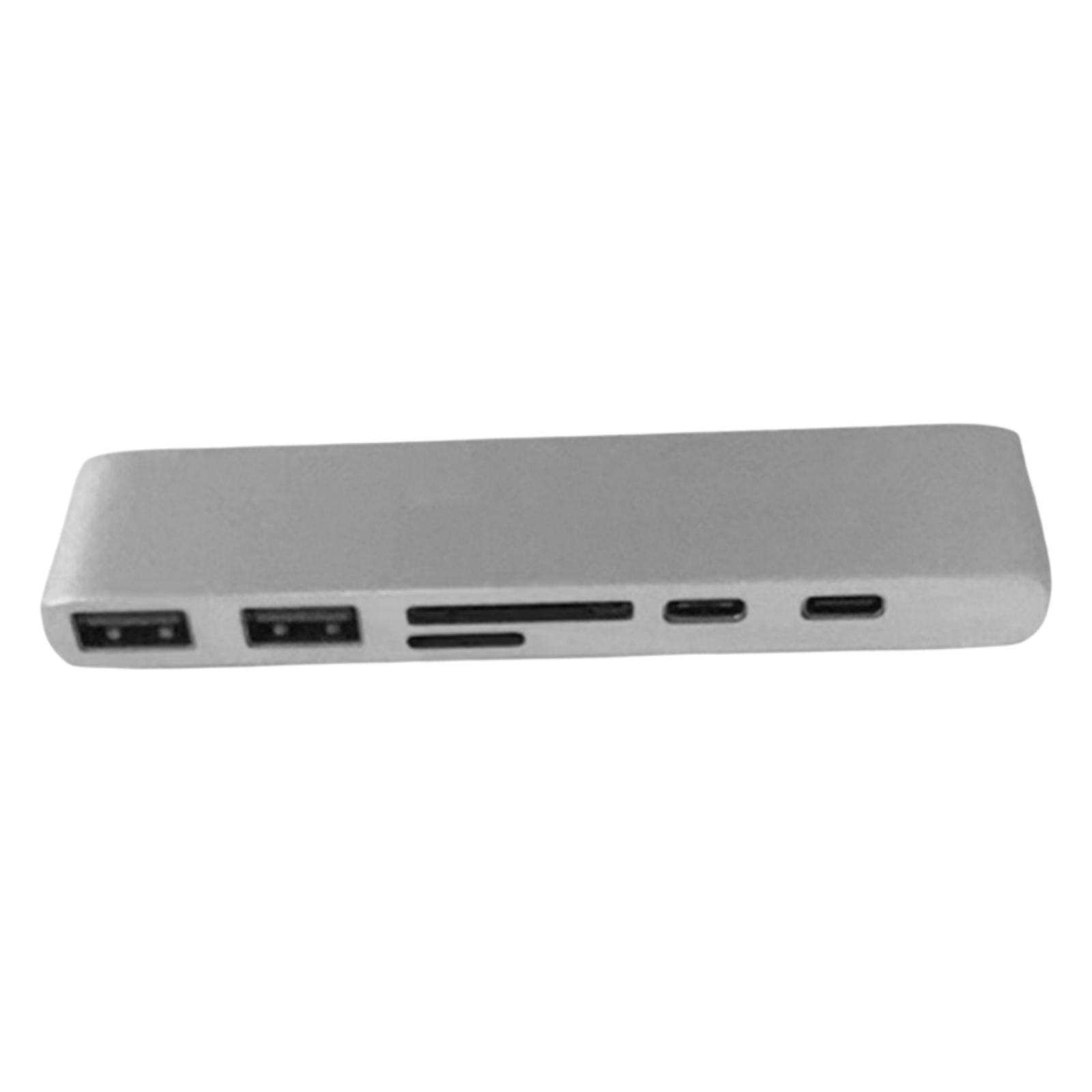 Multi-Port Adapter with USB-C +2 USB 3.0 Ports+SD/Micro Card Reader for Mac