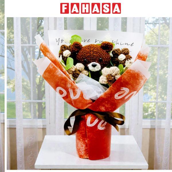 Hoa Len Nâu Kèm Gấu Valentine - MQ00140