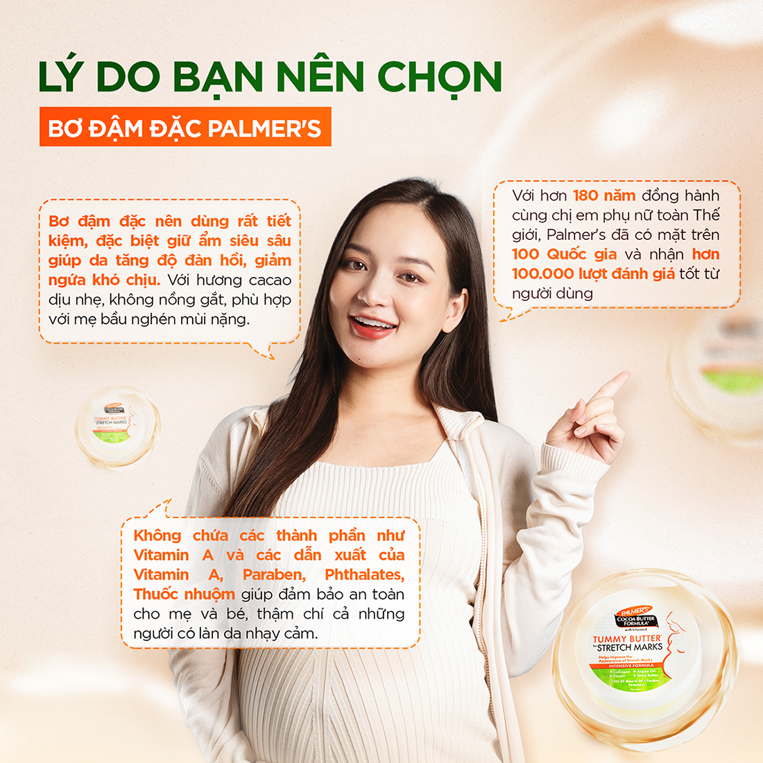 Bơ dưỡng ẩm rạn da cuối thai kỳ Palmer's 125g