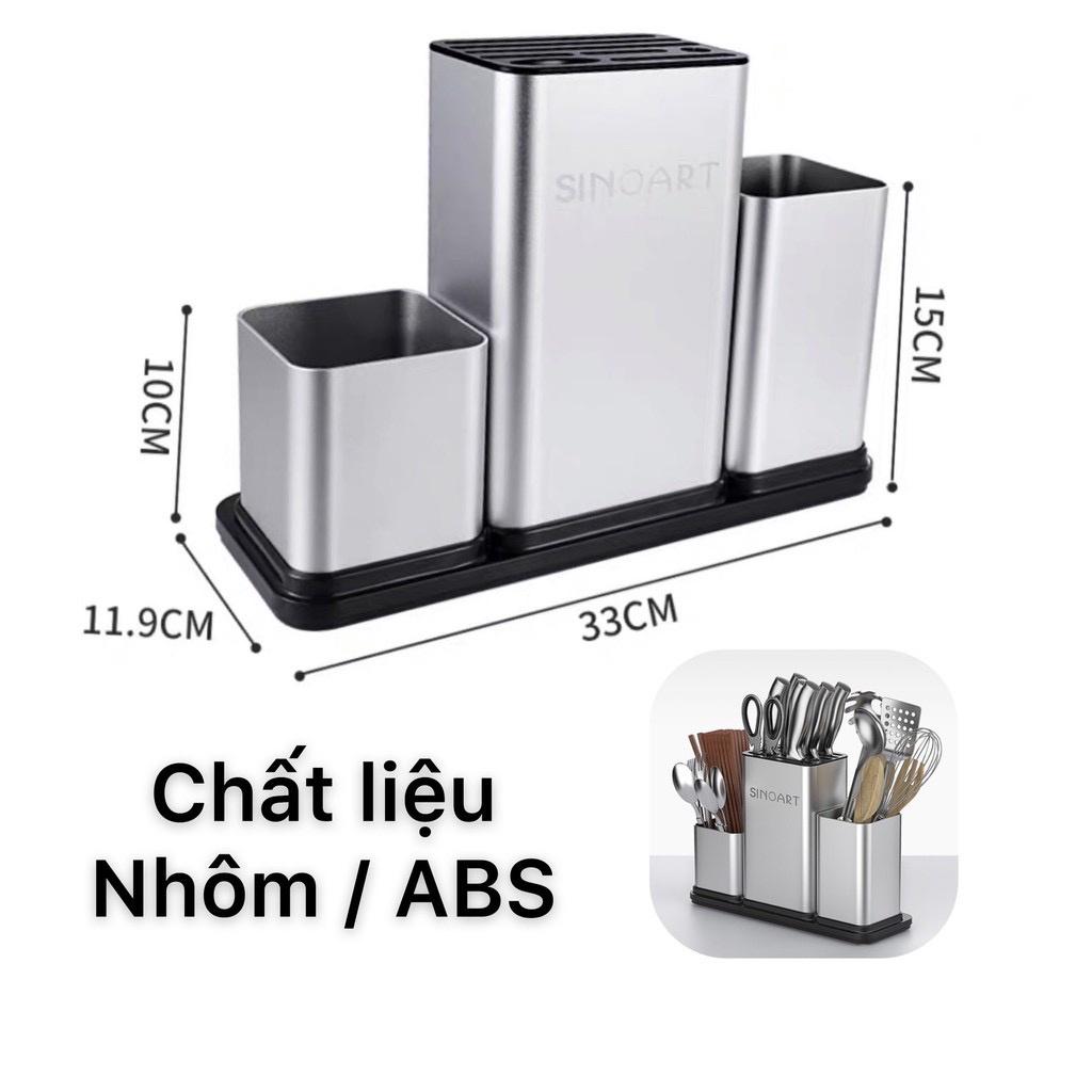 Ệ dao đũa thìa thớt SINOART mẫu mới tặng kèm thớt nhựa và khay hứng nước tiện dụng sang trọng