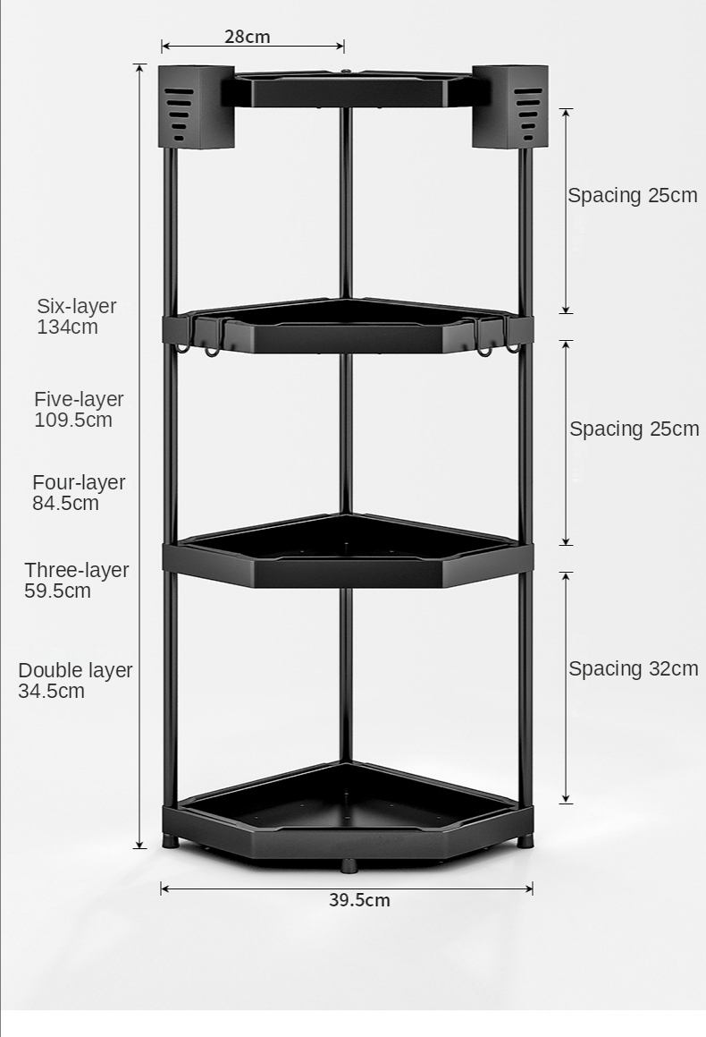 Kệ gia vị nhà bếp 4 tầng thép không gỉ Kitchen Storage Shelf Spice