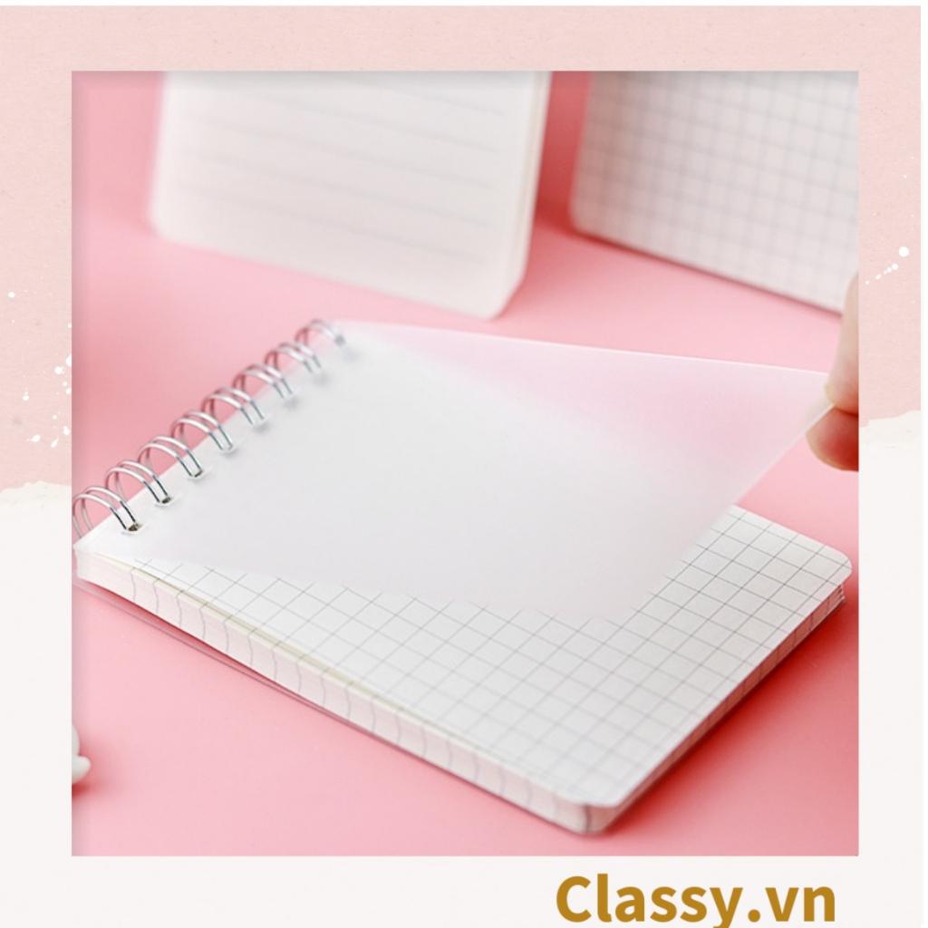 Sổ Grid 60 trang kích thước 10.8 X 7.5 CM hoạ tiết kẻ Caro Classy basic dùng để ghi chú, to-do list tiện lợi PK1725