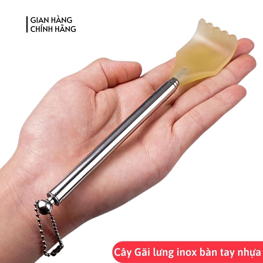 [HCM]Cây Gãi Lưng Rút Gọn Tuỳ Chỉnh Chiều Dài Hình Bàn Tay thông minh Cán Inox không gỉ phần Gãi bằng Nhựa cứng Loại tốt (Hàng Nhập Khẩu) (Xả Kho)