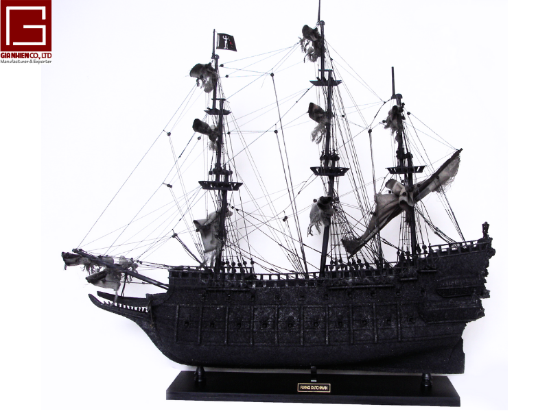 Mô Hình Thuyền Gỗ Lưu Niệm Phong Thủy Gia Nhiên Dạng Thuyền Cổ FLYING DUTCHMAN Chất Lượng Cao Xuất Khẩu