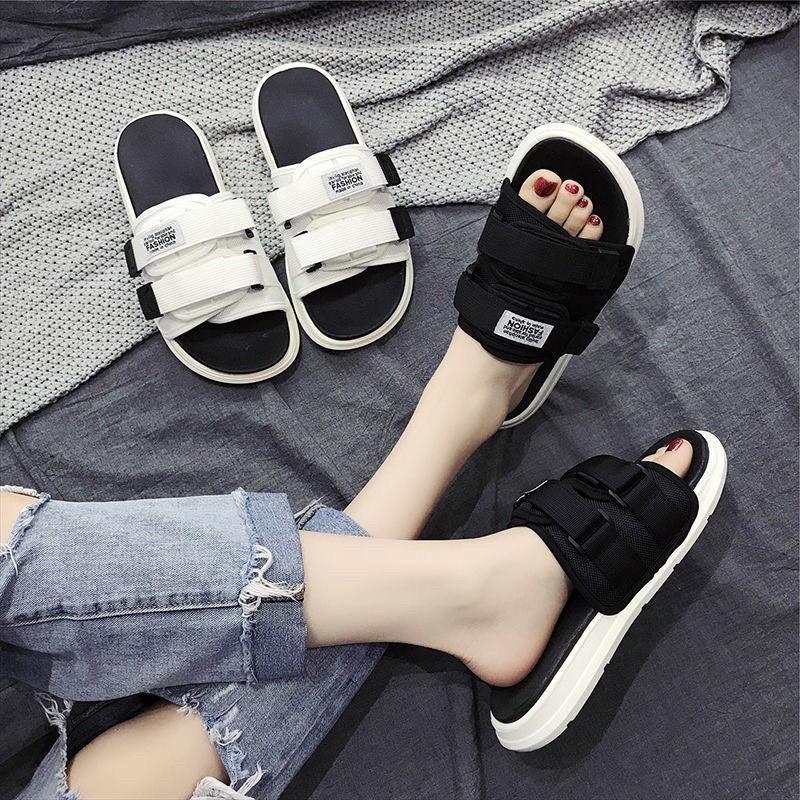 Dép 2 quai ngang nam nữ dán fashion kiểu dáng trẻ trung