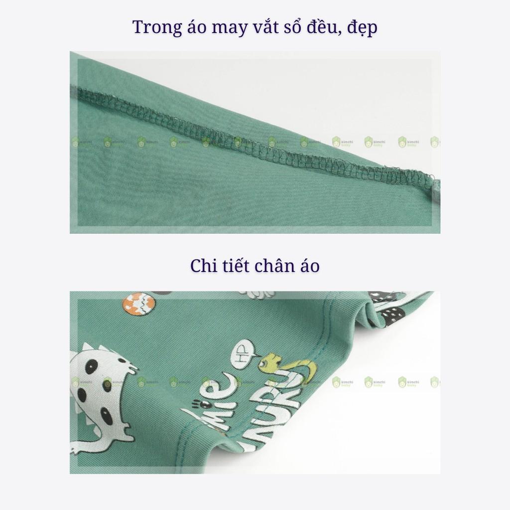 Đồ Bộ Bé Trai, Bé Gái Minky Mom Vải Cotton 100% Họa Tiết Khủng Long Chim Cánh Cụt, Bộ Cộc Tay Cho Bé Mặc Hè MKM2137