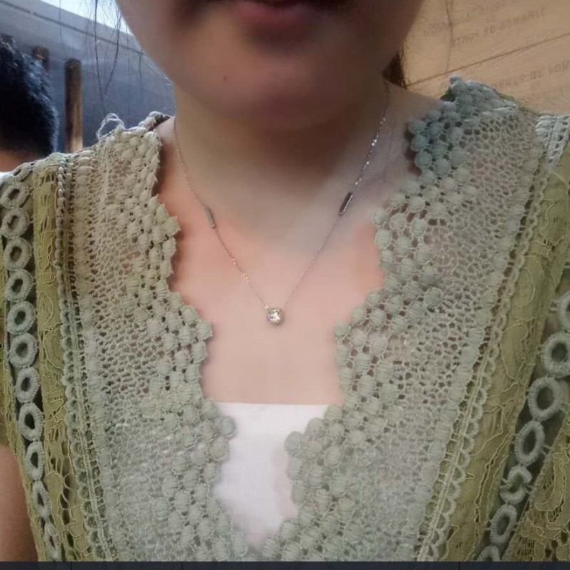 Dây Chuyền Titan Ko Đen Mặt Đá Nhỏ Xinh TT 2803 - 1 Cái