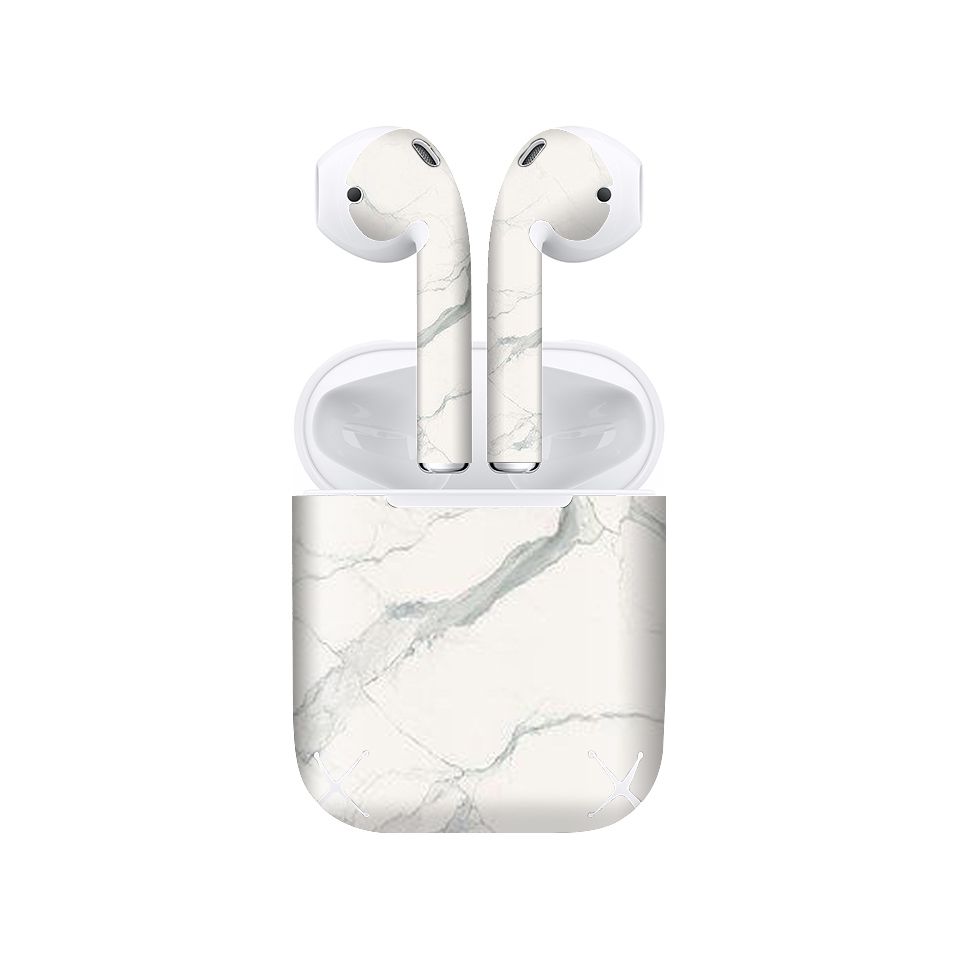 Miếng dán skin chống bẩn cho tai nghe AirPods in hình đá xám - dah005 (bản không dây 1 và 2