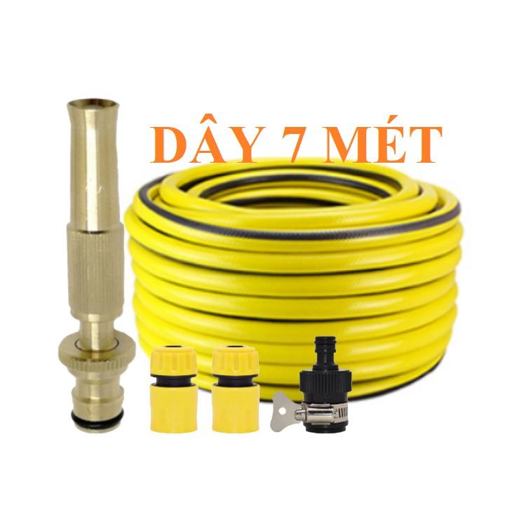 Vòi Xịt️ Bộ dây vòi xịt nước rửa xe, tưới cây , tăng áp 3 lần, loại 7m, 10m 206587 cút sập+ khăn phượt