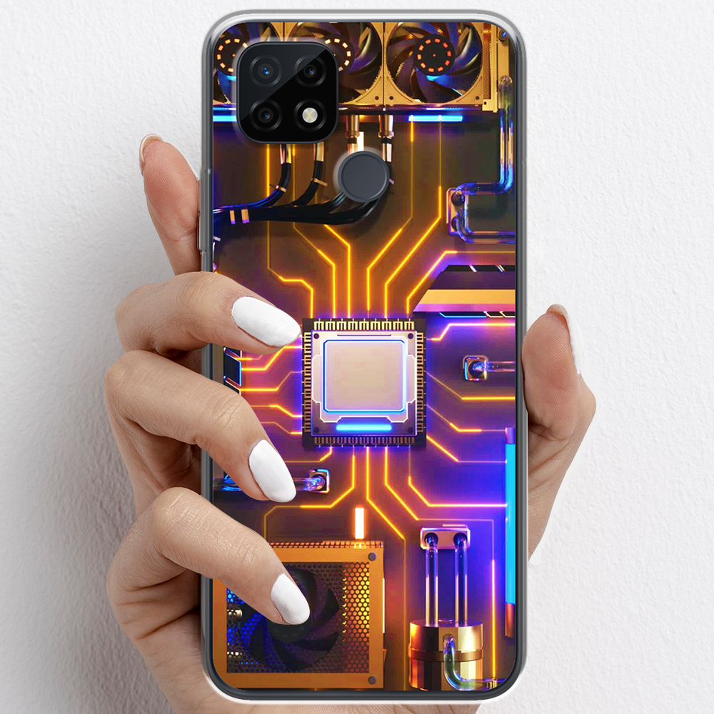 Ốp lưng cho Realme C21, Realme C21Y nhựa TPU mẫu Chip CPU máy tính