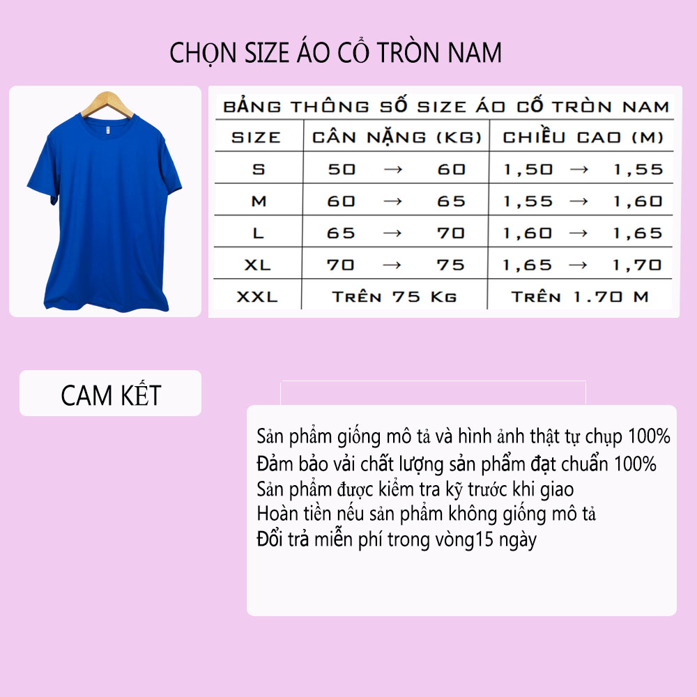 Áo thun nam màu xanh bích chất liệu 100% cotton dày dặn co giãn tay ngắn