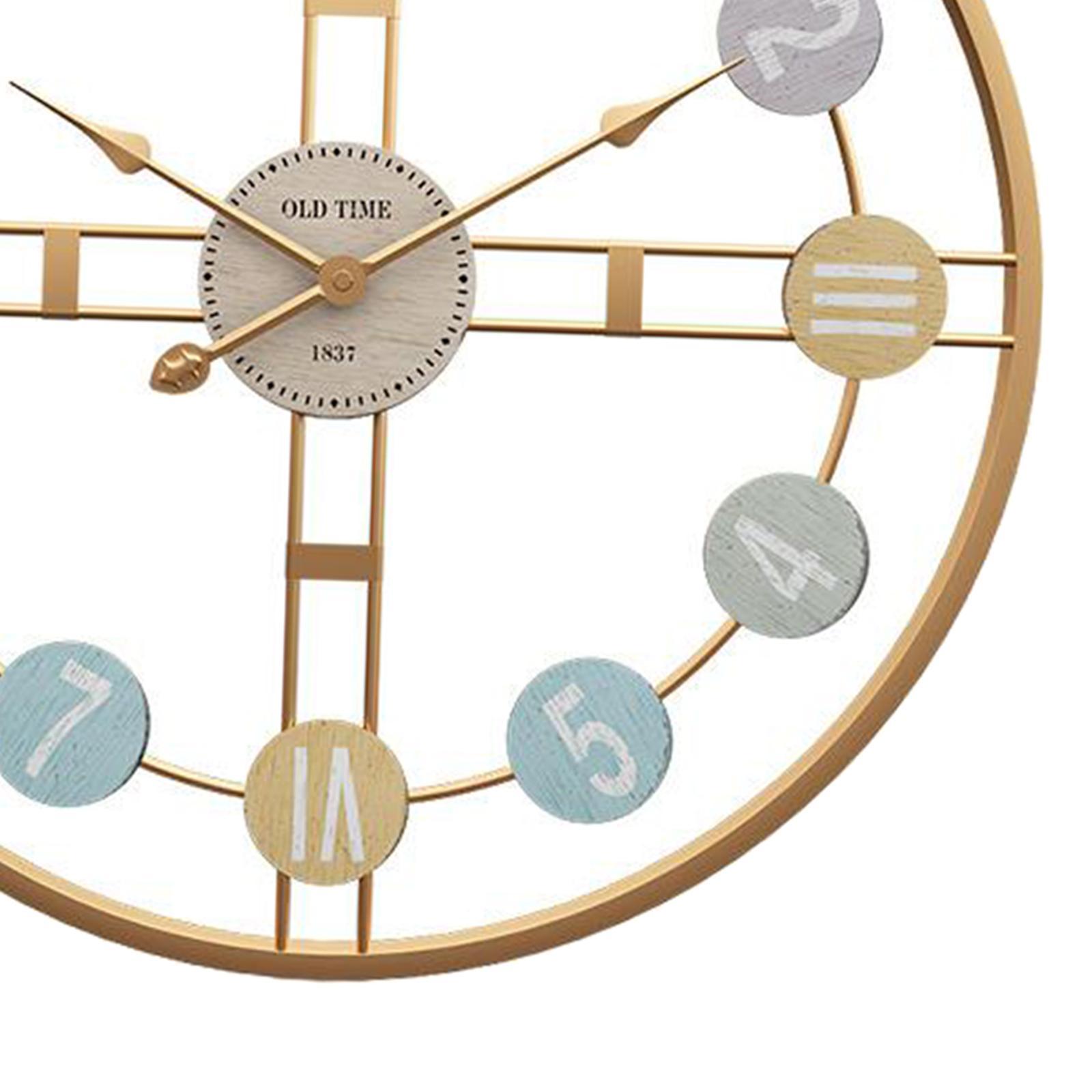 Metal Wall Clock Hanging Mute Clock Industrial Silent Wall Clock