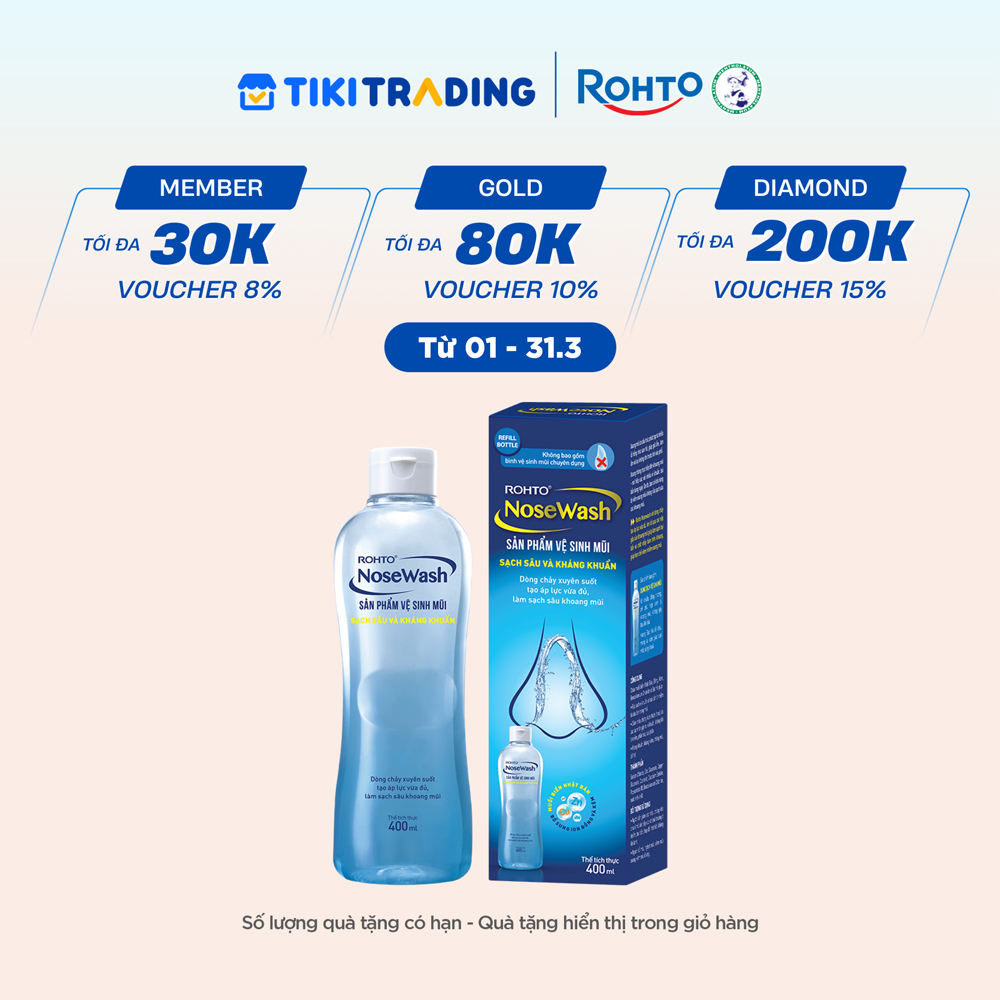 Dung dịch rửa mũi tiện dụng Rohto NoseWash (Bình thay thế) 400ml