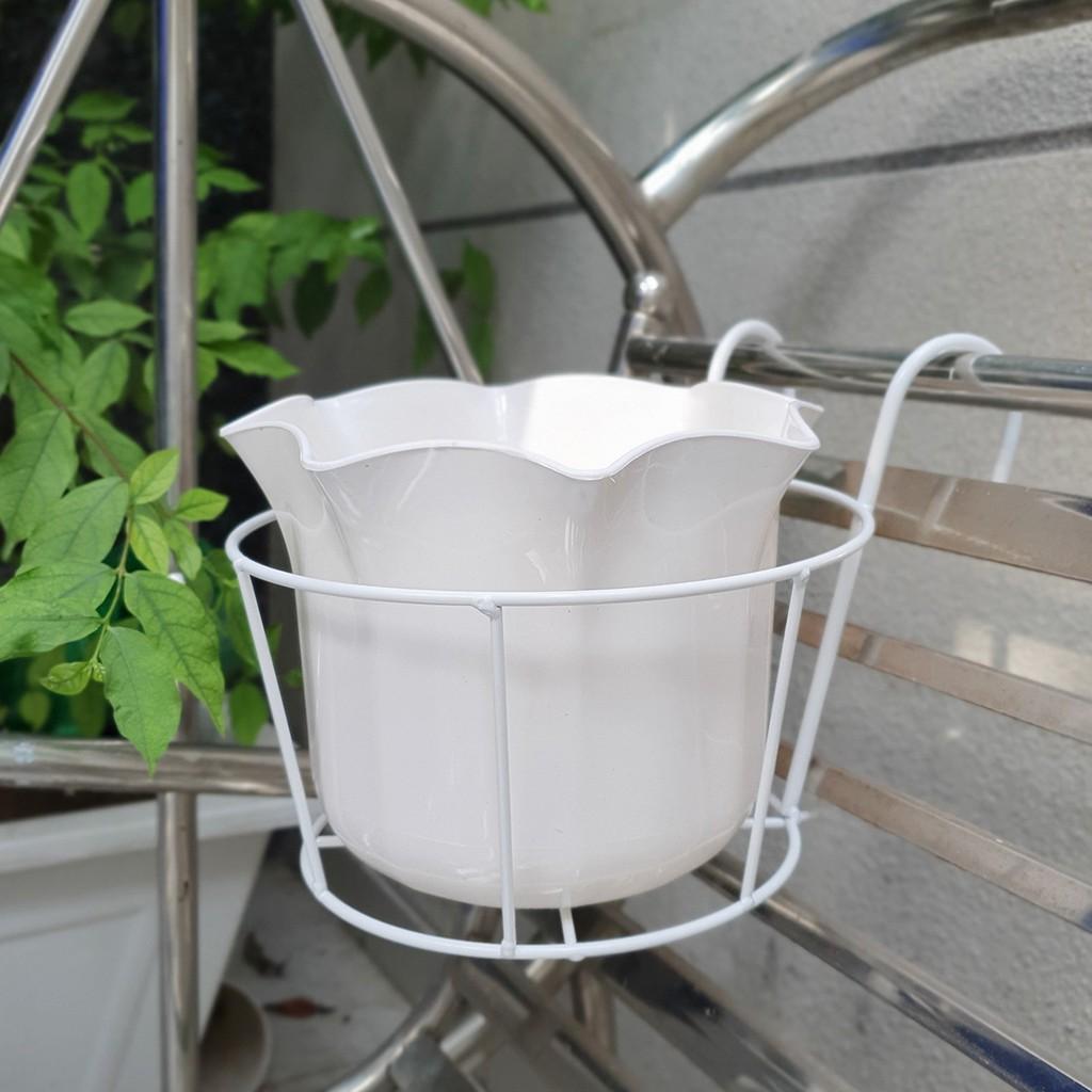 05 móc tròn treo chậu hoa ban công, khung cửa sổ đường kính 22cm
