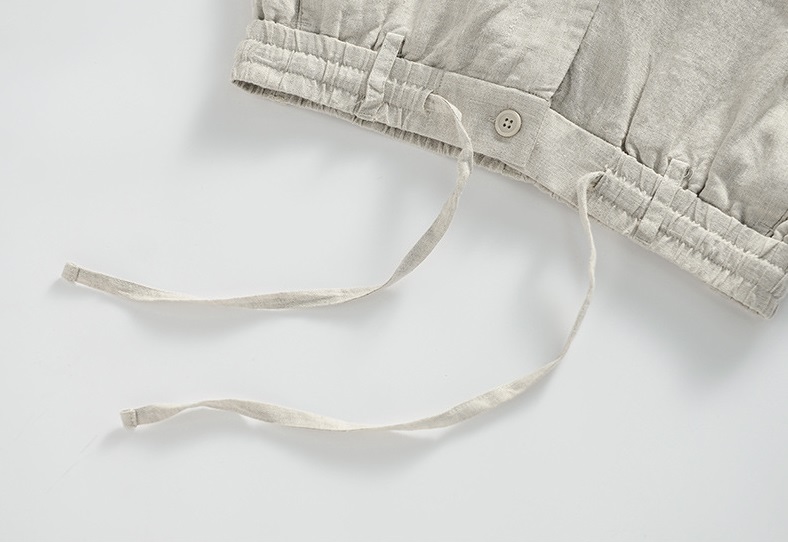 Quần linen nam ống suông, quần dài ống rộng cạp chun có dây rút và khuy trước, phong cách tối giản, vintage Qd11