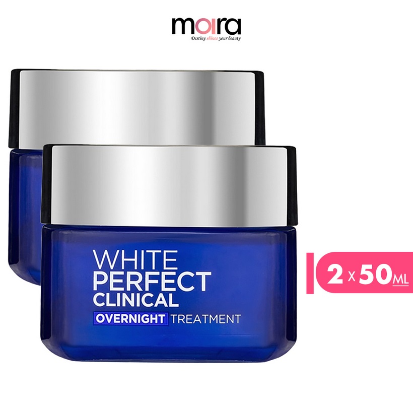 Combo kem dưỡng da trắng mịn và giảm thâm nám L'Oreal Paris White Perfect Clinical ngày và đêm (50mlx2)