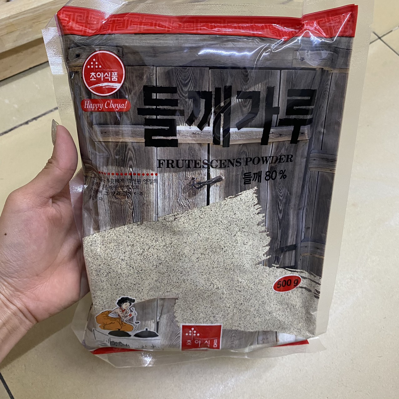 Bột Vừng ( Bột Mè) Từ Hạt Cây Tía Tô Choy a Hàn Quốc Gói 500G / 초야)들깨가루