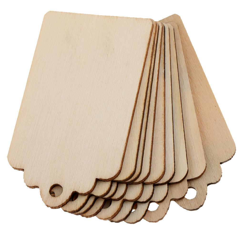 10Pieces Unfinished Wood Tags Wooden Gift Tags With 1 Bag Dried Flowers