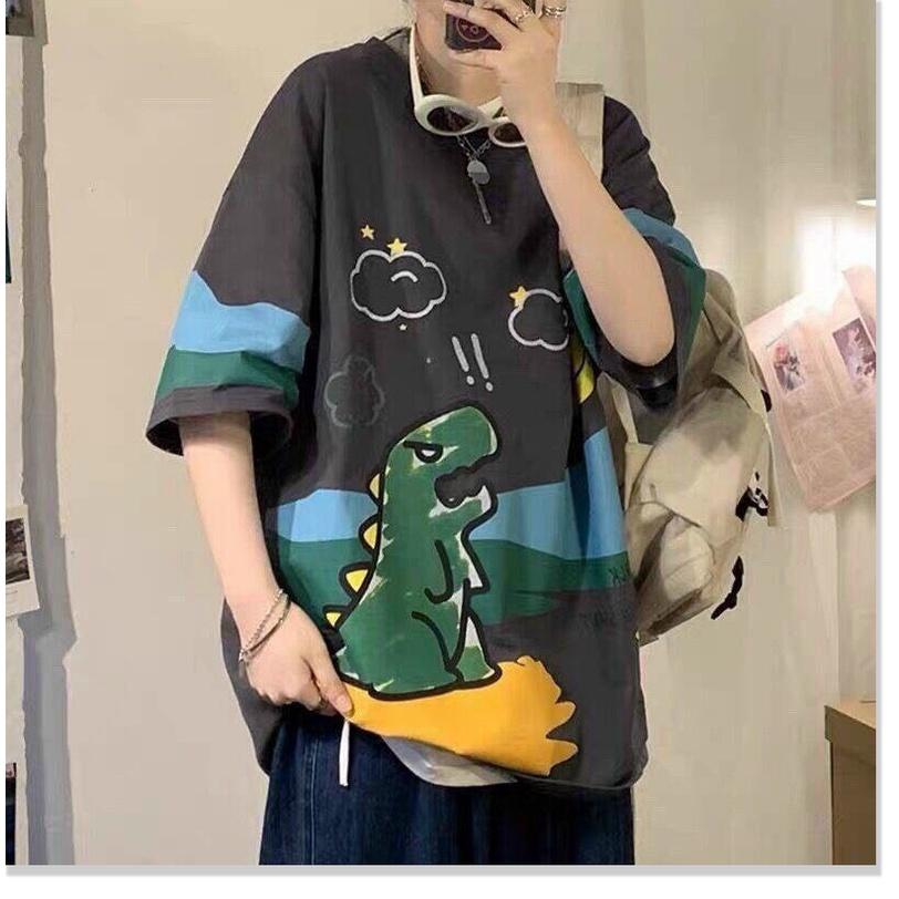Áo thun tay lỡ form rộng KHỦNG LONG CỰC ĐẸP HOT HÈ TREND 2021 KME FASHION