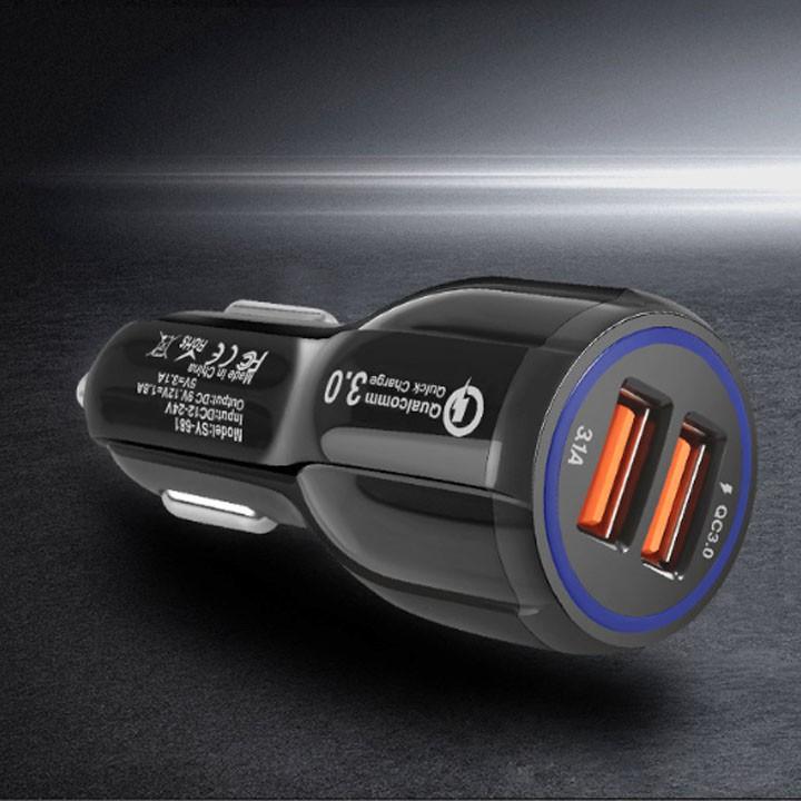 Tẩu Sạc Ô Tô 2 Cổng USB-QC3
