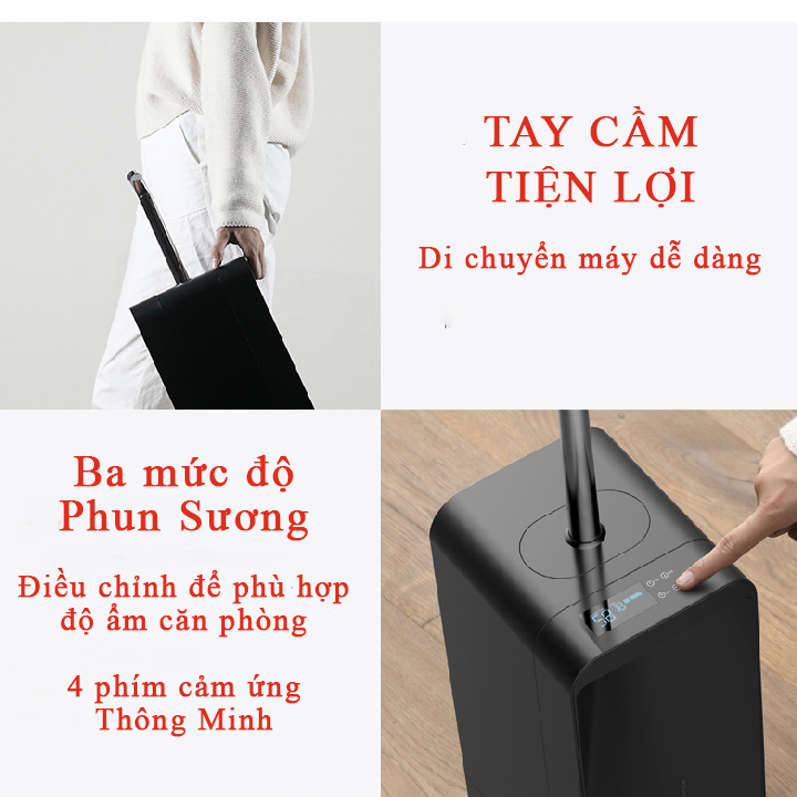 Máy Tạo Ẩm Siêu Âm Khuếch Tán Tinh Dầu - Sàn Dịch Chuyển Thông Minh Cao Cấp - Hàng Chính Hãng