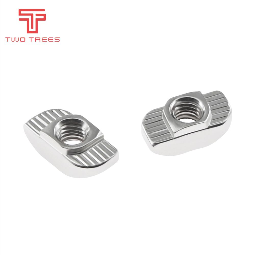 50PCS/Lô M3/M4/M5 Thép carbon T Loại Nuts Fastener Đầu nối nhôm cho 2020 Bộ phận máy in 3D Công nghiệp