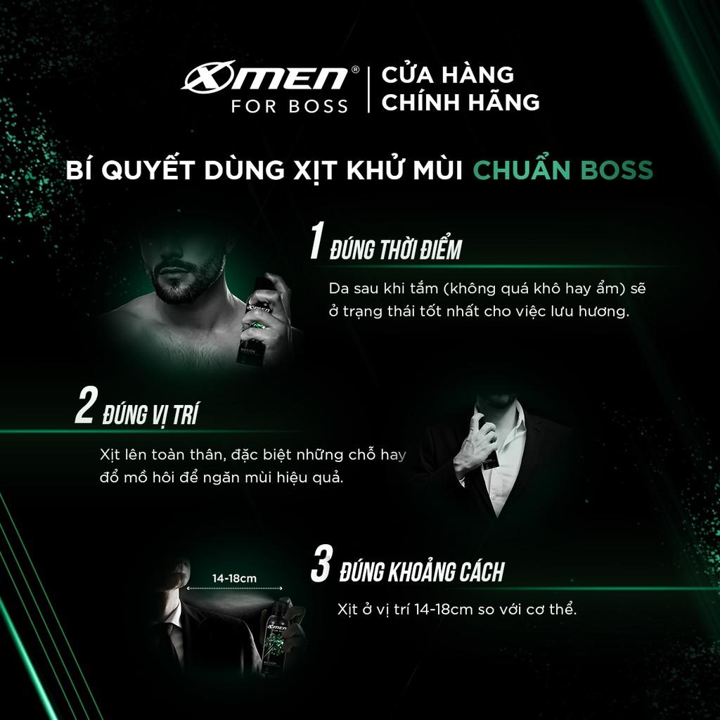 Xịt khử mùi X-Men for Boss Motion - Mùi hương năng động phóng khoáng 150ml