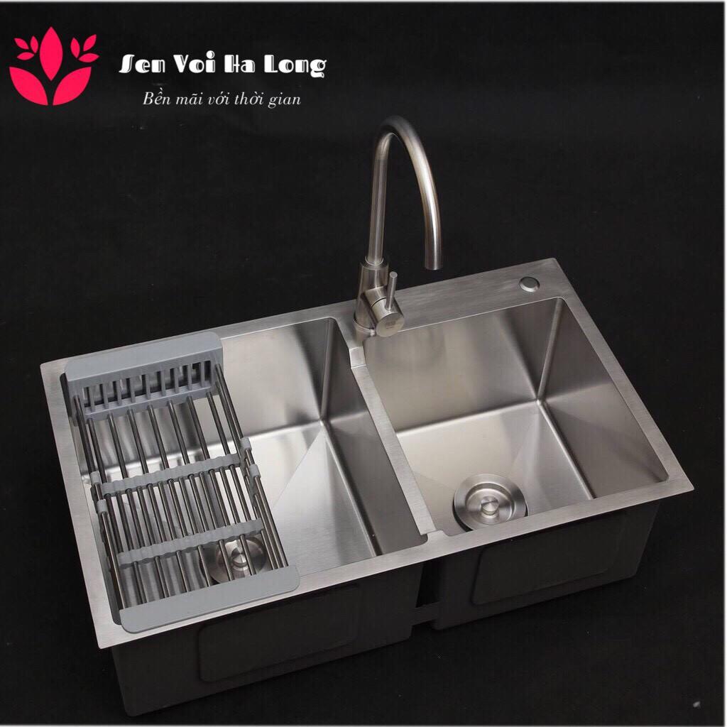 Chậu rửa bát INOX 304 2 hố hàng đúc, Chậu rửa bát INOX 304 Nano đen, Chậu rửa bát INOX 304 bóng