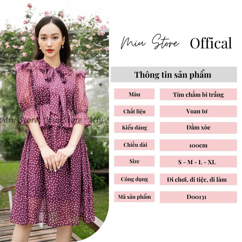 Đầm tay lỡ chấm bi dáng A xòe Miu Store D00131