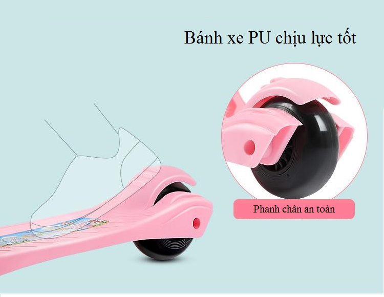 Xe Trượt Scooter Bánh Xe Phát Sáng, Có Nhạc Cho Bé Và Đèn Led Đầu Xe, Tải Trọng 80kg (có ảnh thật)