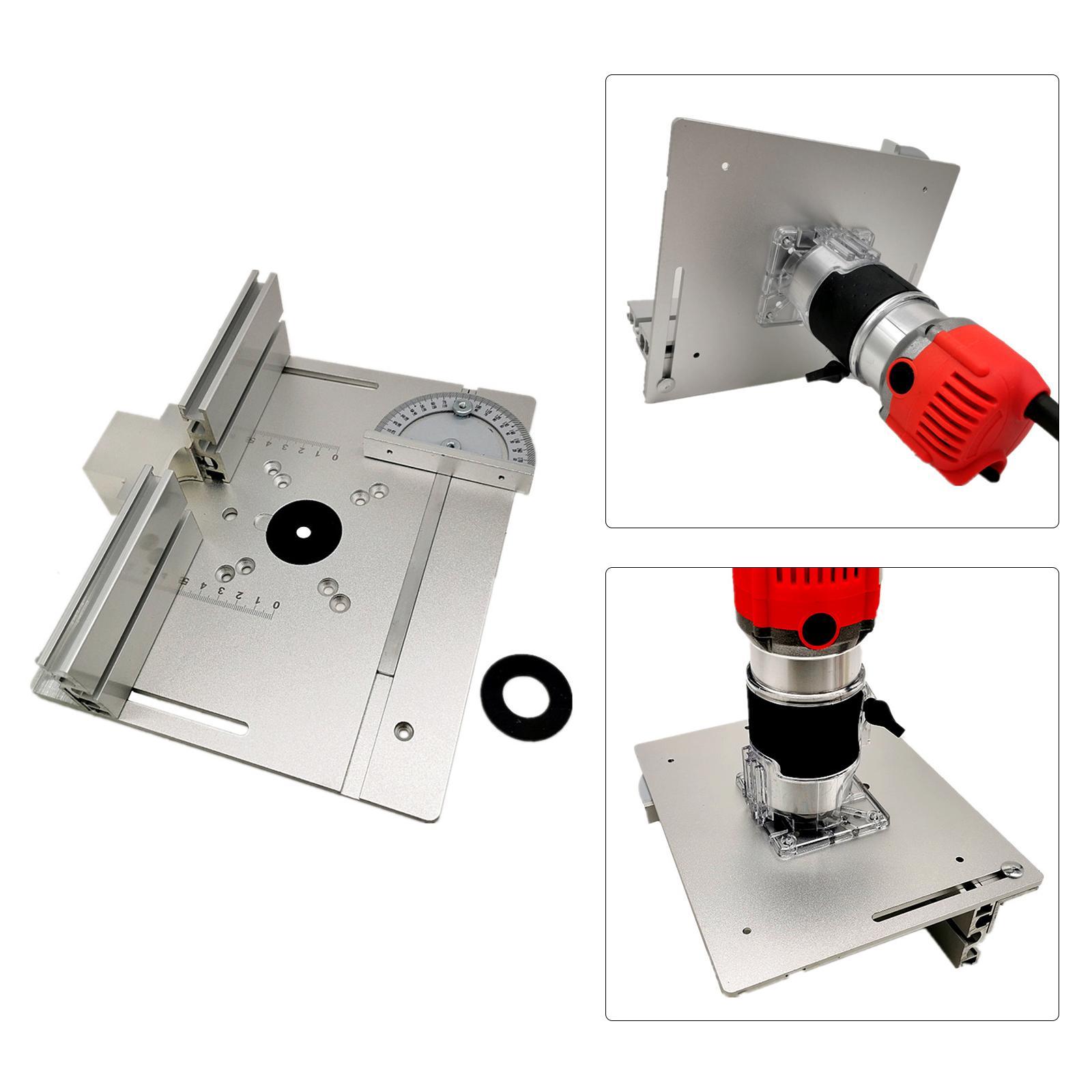 Router Table Insert Plate W/ Miter Gauge Fence Sliding Brackets Trimmer Tools for Trimming Machine