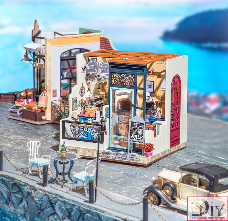 Mô hình nhà tự lắp ráp bằng gỗ Dollhouse NANCY'S BAKE SHOP - mã DG143