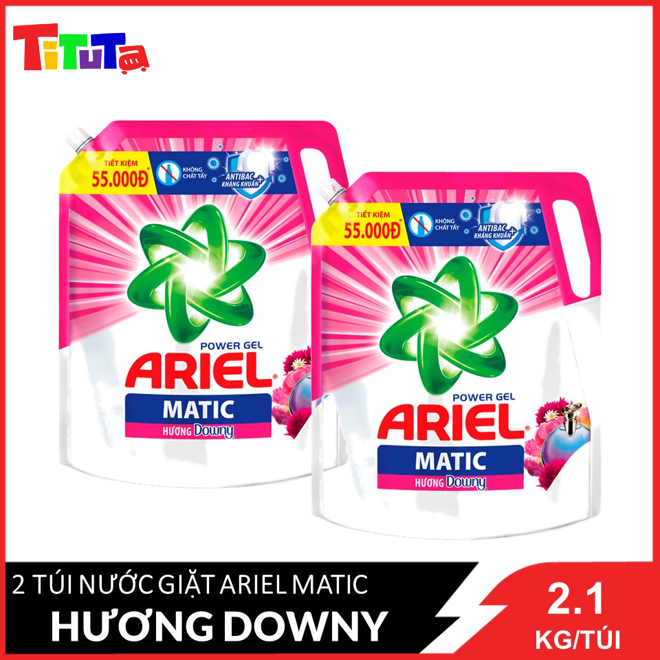 Combo 2 Nước Giặt Ariel Cửa Trước Bung Tỏa Đam Mê Dạng Túi 2.15kg