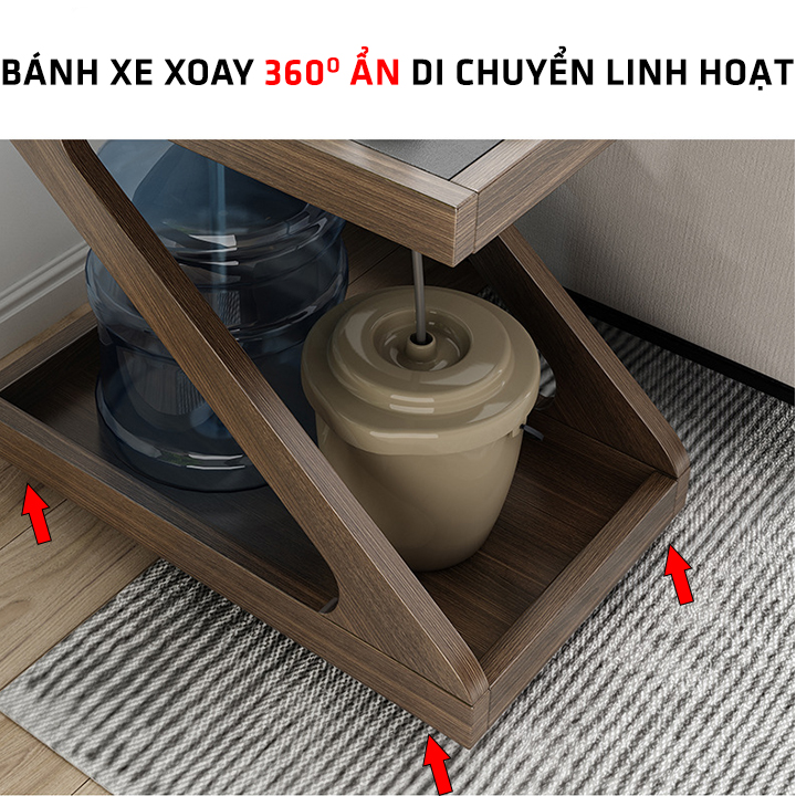 Bàn trà di dộng ( không có ghế), thiết kế thông minh, có bánh xe di chuyển dễ dàng - Bàn trà cao cấp - Bàn trà