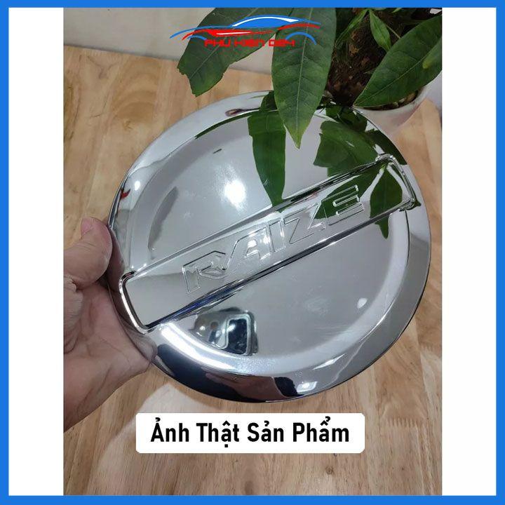 Ốp nắp xăng Raize 2021-2023 mạ crom bảo vệ chống trầy trang trí ô tô