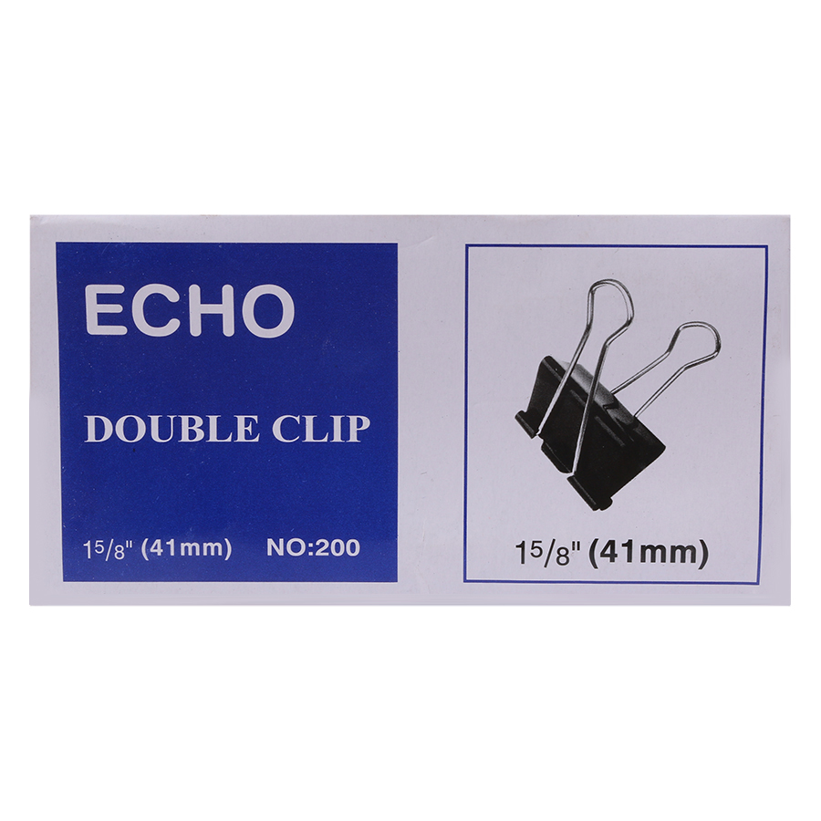 Bộ 2 Hộp Kẹp Bướm Echo (41mm) - Đen ( 12 Kẹp/Hộp)
