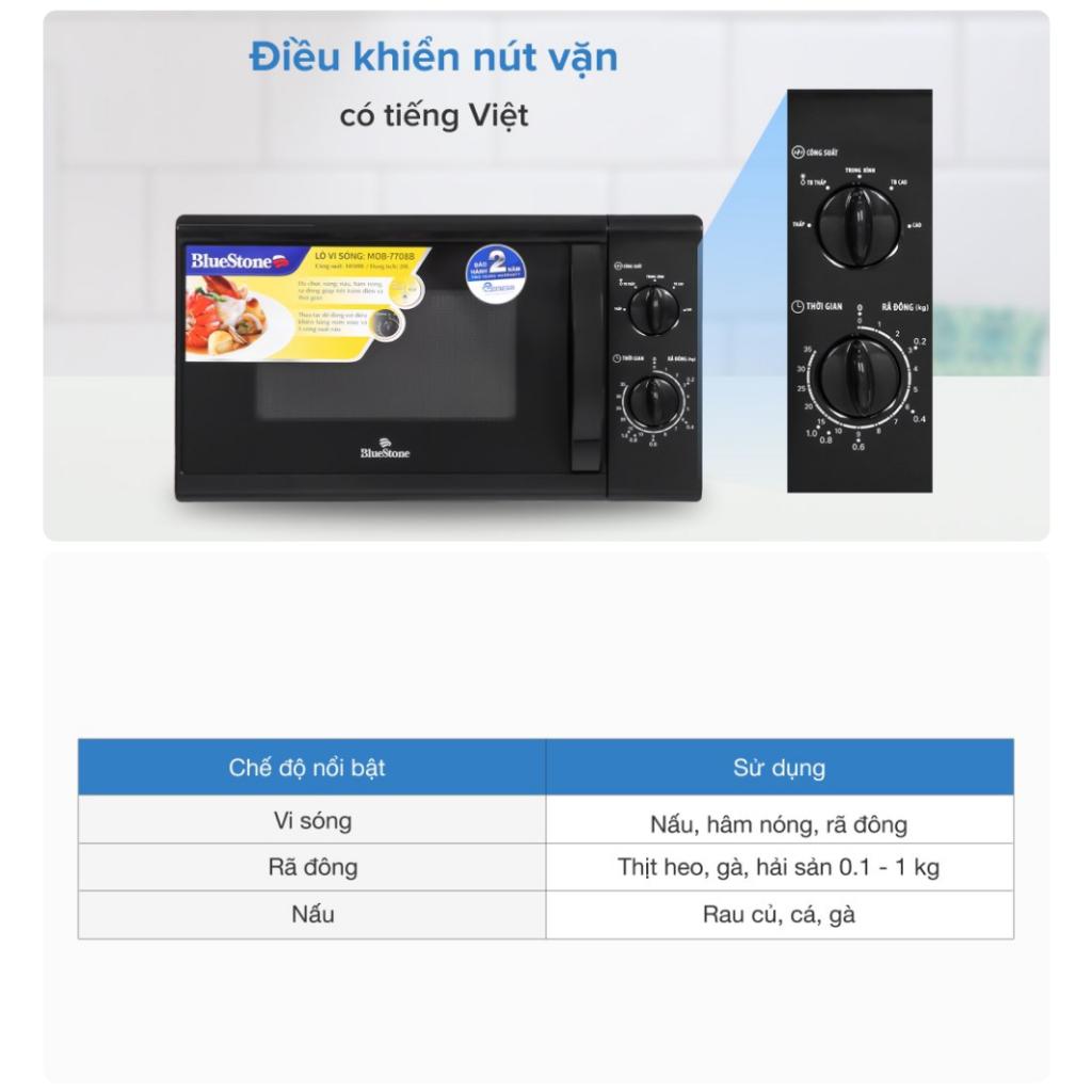 Lò Vi Sóng BlueStone MOB-7708B, 20Lit - 1050w, Hàng Chính Hãng