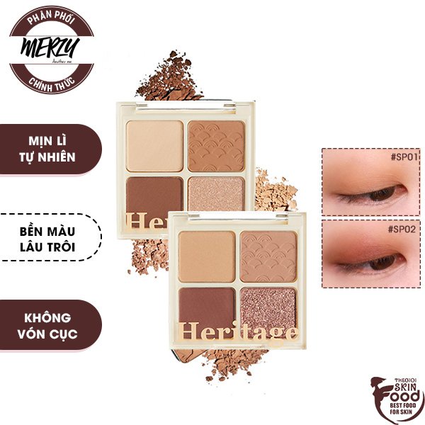 Bảng Phấn Mắt 4 Ô Xinh Lung Linh Merzy The Heritage Shadow Palette 8g