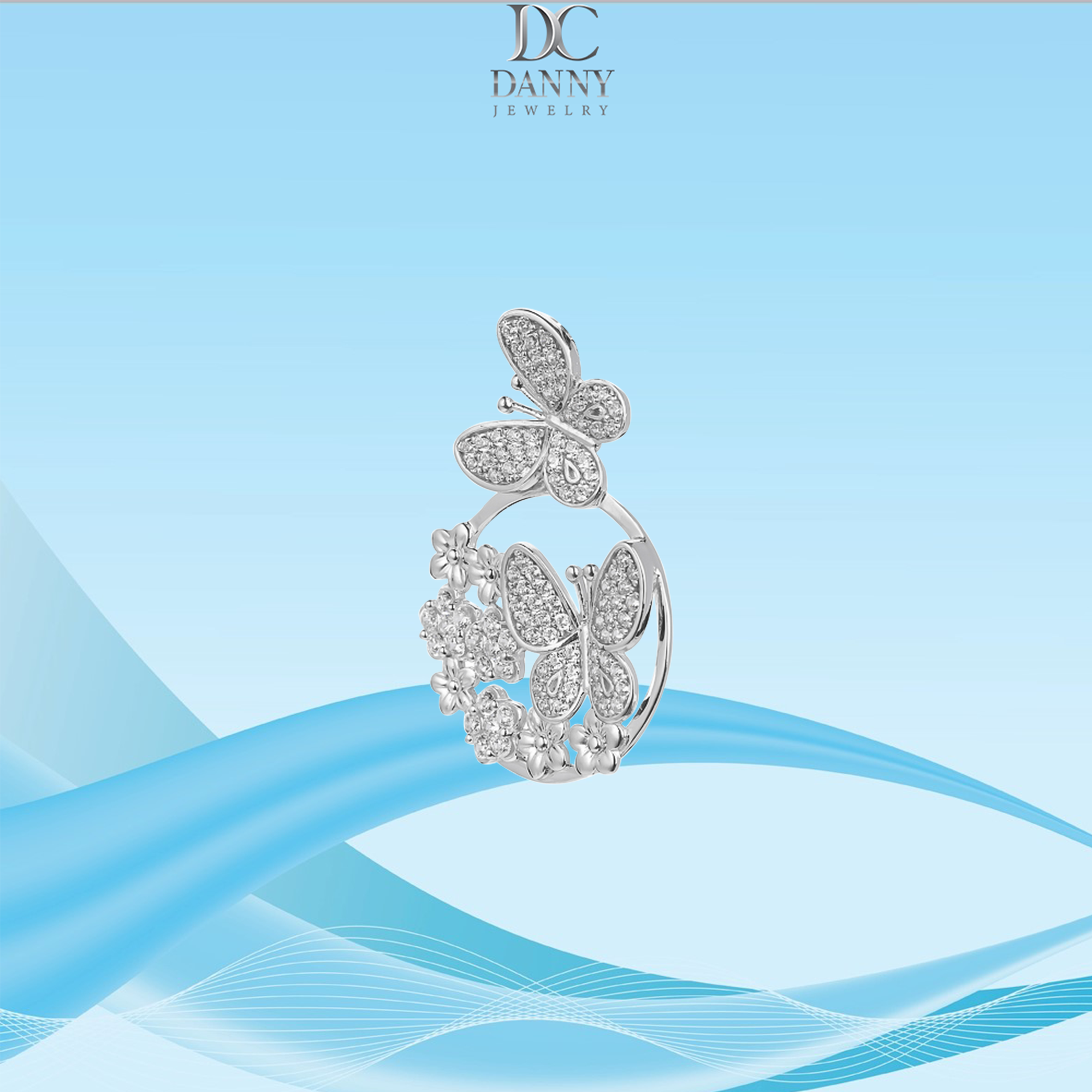 Mặt Dây Chuyền Nữ Bạc 925 Danny Jewelry Xi Bạch Kim DI4GZ024