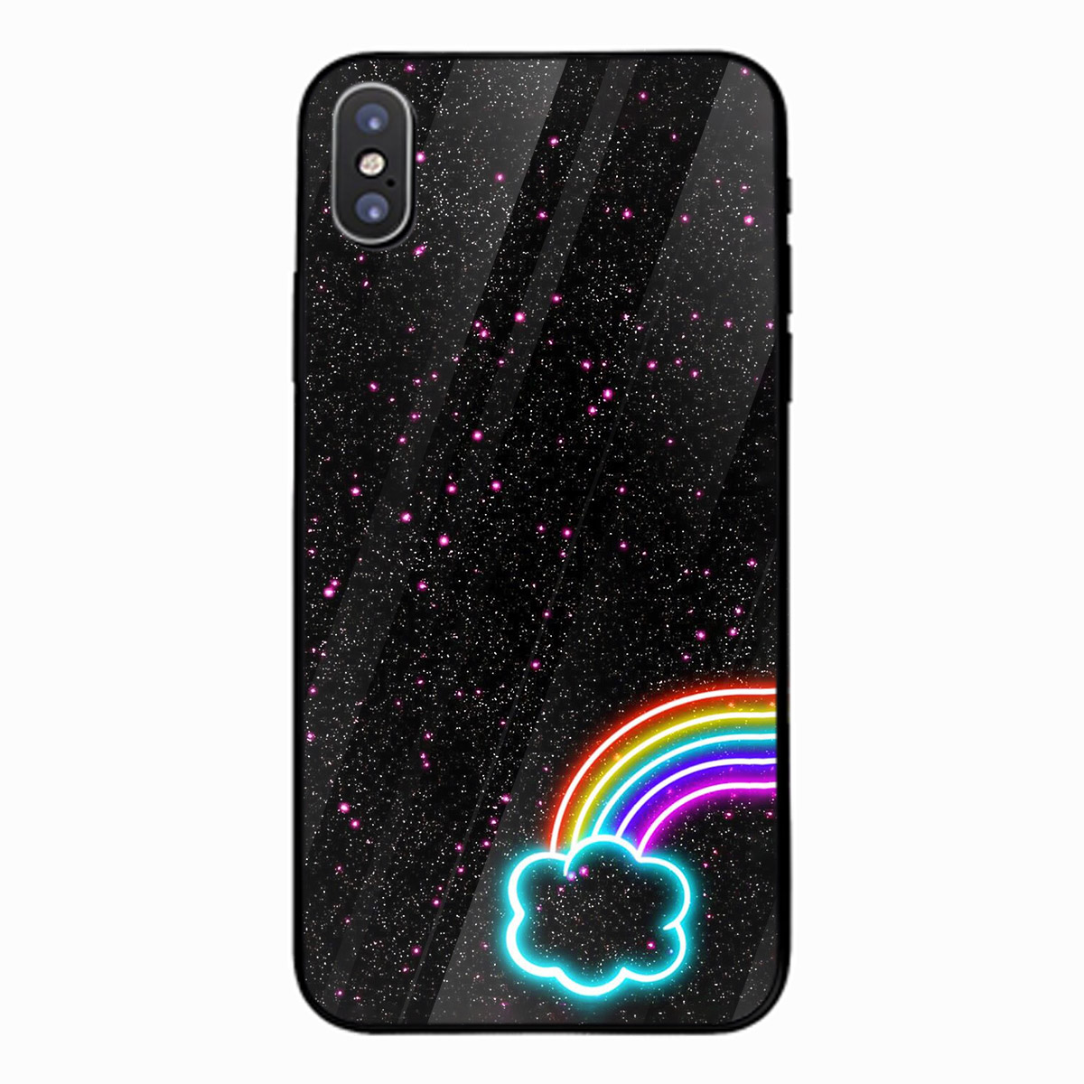 Ốp kính cường lực cho điện thoại iPhone X - Cầu vòng MS ACPTU012