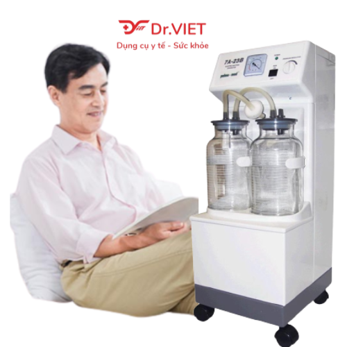 Máy hút dịch 2 bình Yuwell 7A-23B 40L [Chính hãng] - Hút dịch mũi, đờm, dịch nhầy trong cơ thể