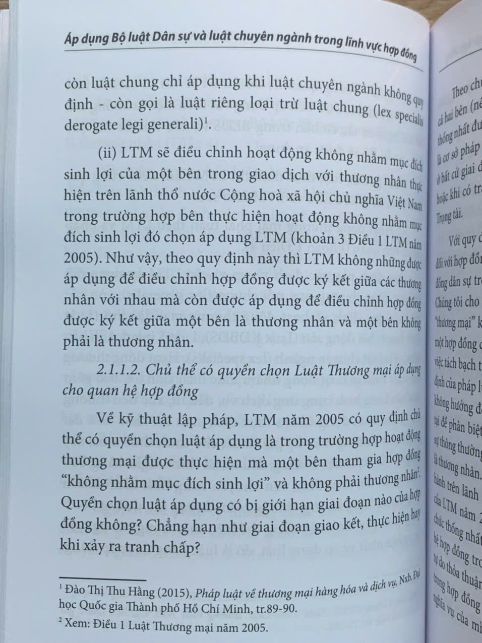 Áp dụng bộ luật dân sự và luật chuyên ngành trong lĩnh vực hợp đồng