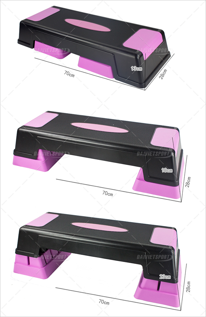 Bục tập thể dục, bục dậm nhảy Aerobic 740 điều chỉnh 2 mức cao 12cm và 22cm dày dặn, chắc chắn