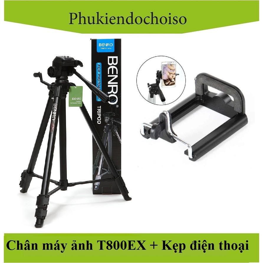 Chân máy ảnh Benro T800 EX + Kẹp điện thoại - Hàng Chính Hãng