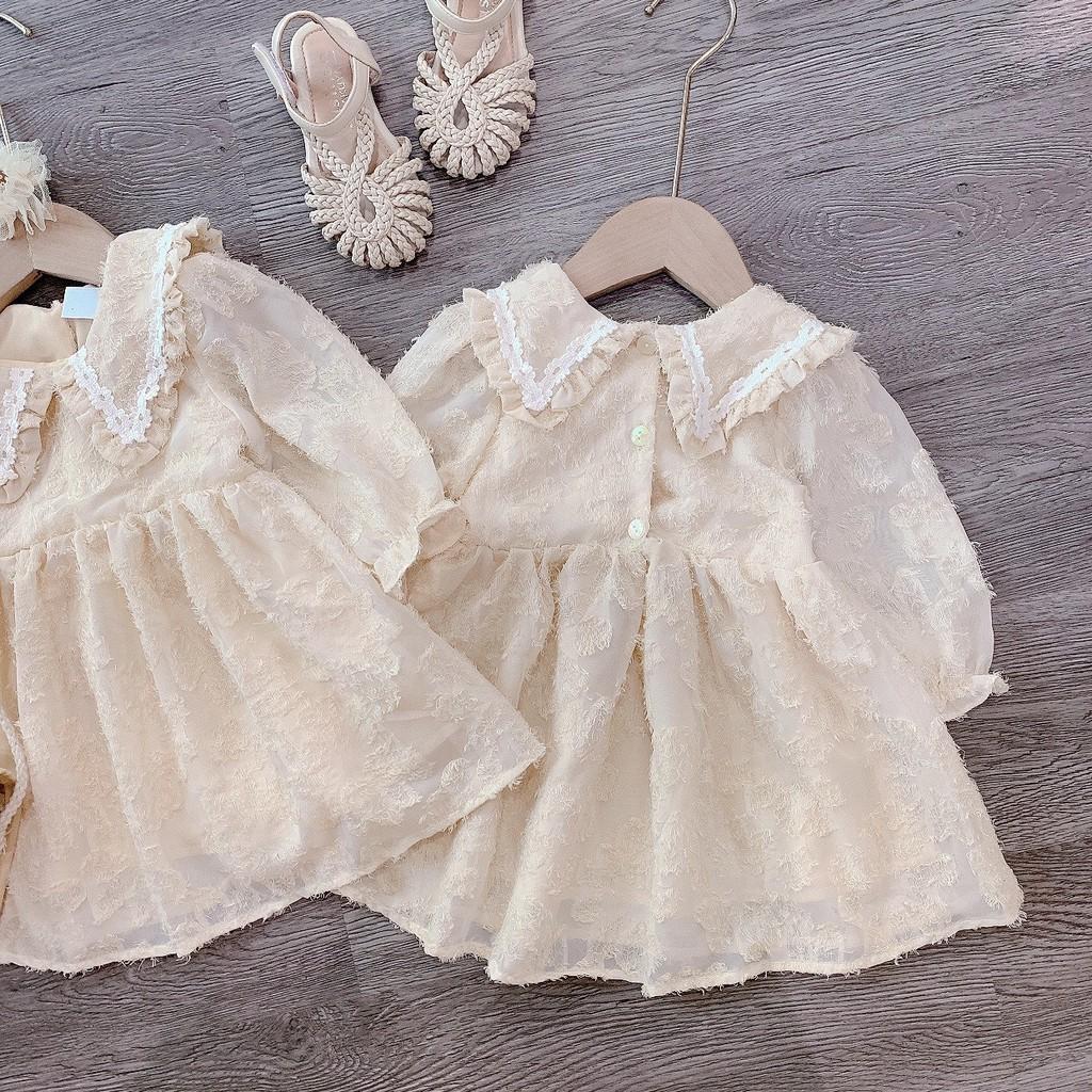 Váy phối ren bèo bé gái cực yêu