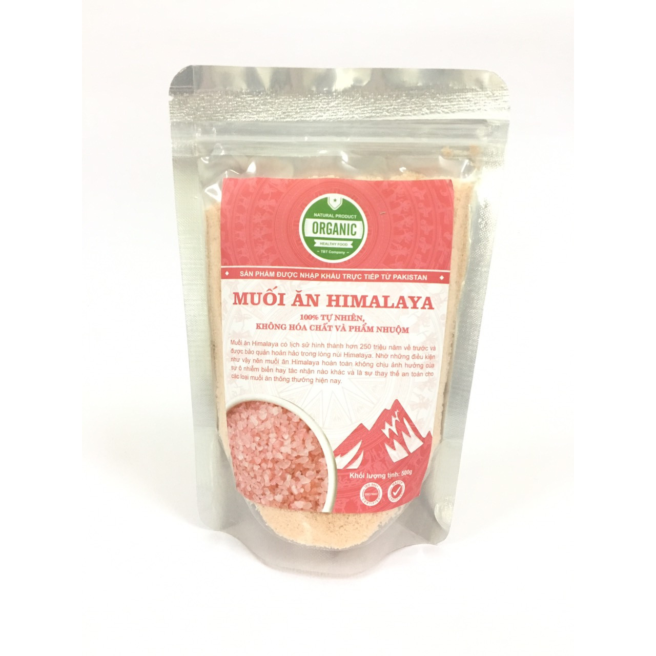 Muối Hồng Himalaya Hạt Mịn Nguyên Chất Túi 500gr