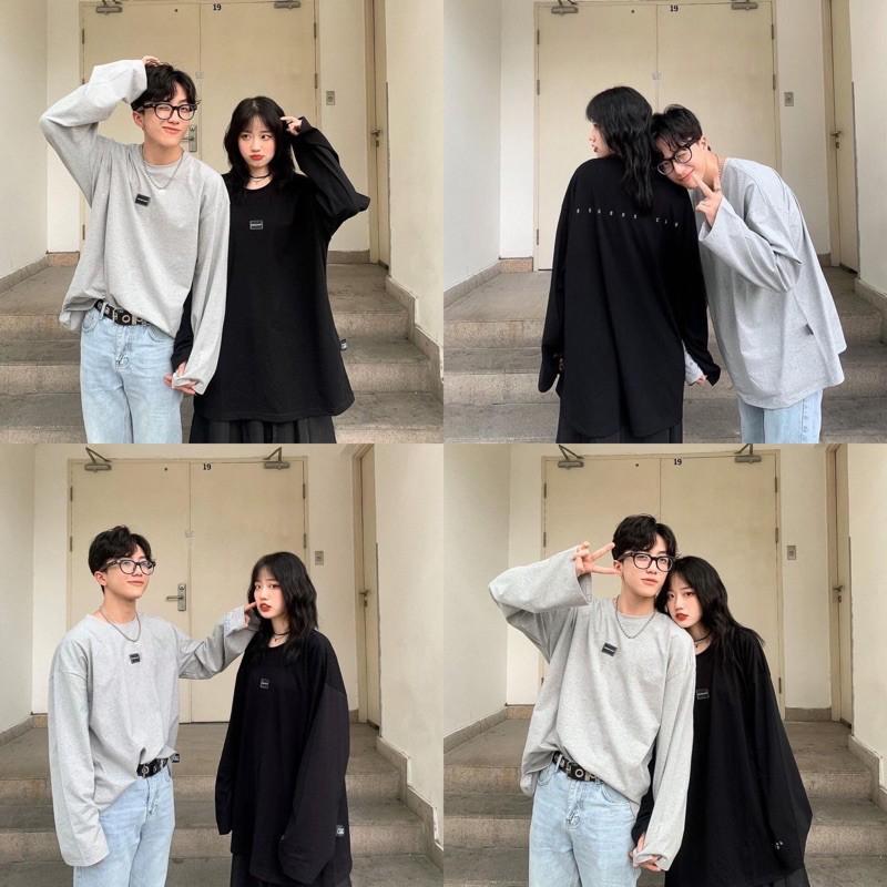 ÁO NỈ NAM NỮ Tay Dài Đen Xám mặc đôi Unisex
