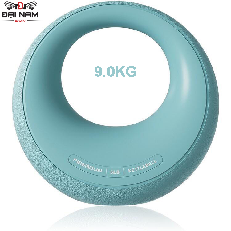 Tạ Bình Vôi,Tạ Ấm Hình Mặt Trăng 20LB 9,0kg Lõi Thép Nguyên Khối Bọc Cao Su Dẻo Đại Nam Sport - Màu xanh